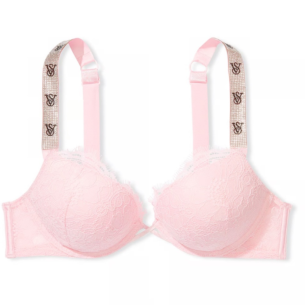 Bombshell Add-2-Cups Shine Strap Lace Push-Up Bra